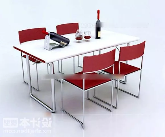 Simple Table And Chair Dining Furniture 3d model Simple Table And Chair Dining Furniture 3d model