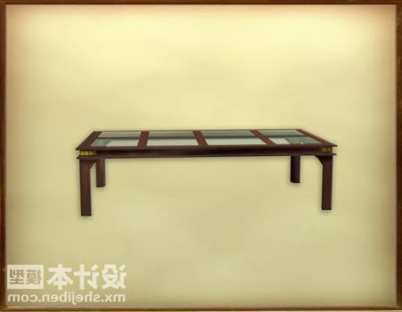 Round Coffee Table With Four Chairs And Coffee Cup 3d model