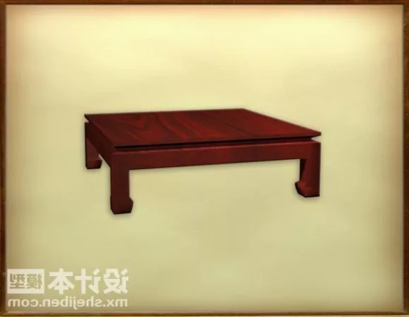 Rectangle Table Furniture With Under Cabinet 3d model