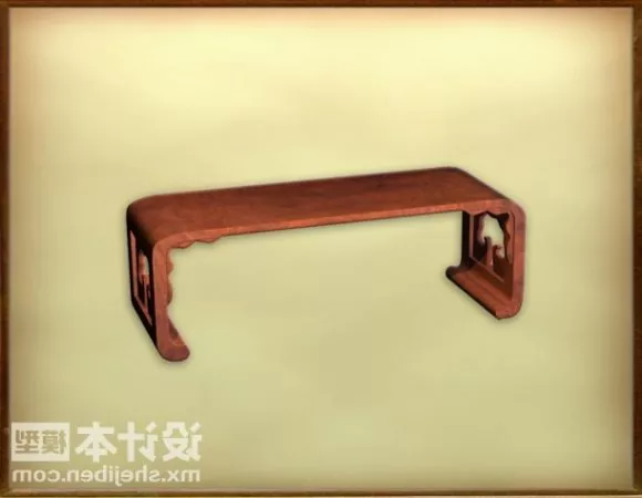 Antique Curved Bedside Table 3d model