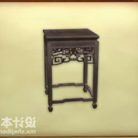 Chinese Stool Coffee Table Brown Wood 3d model