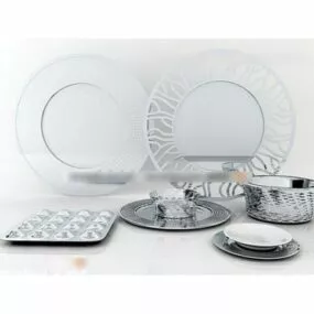 Plate Dishes Kitchen Utensils 3d model