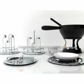 Glass Kitchen Utensils With Bowl 3d model