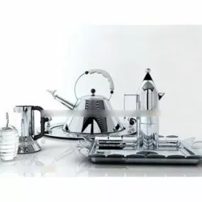 Kitchen Utensils Steel Kettle With Pot 3d model