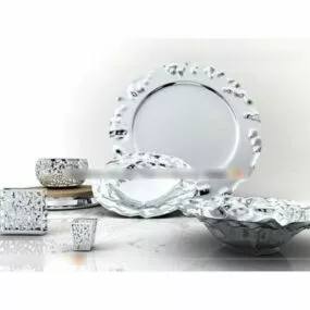 Kitchen Utensils Decorative Plate Set 3d model