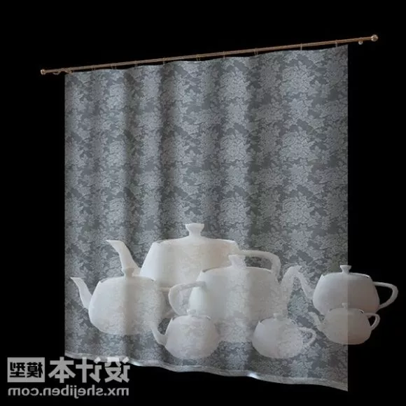 Texture Curtain Two Layers 3d model