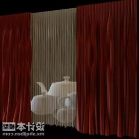 Two Layers Curtain Furniture 3d model