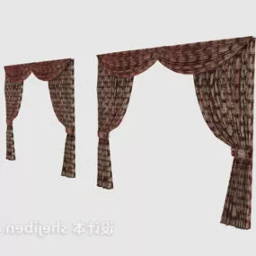 Vintage Curtain Brown Color 3d model