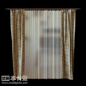Transparent Curtain Brown Textile 3d model