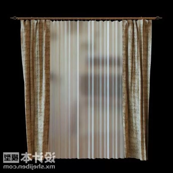 Collapsed Curtain Two Layers 3d model
