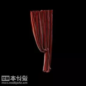 Realistic Red Velvet Curtain 3d model
