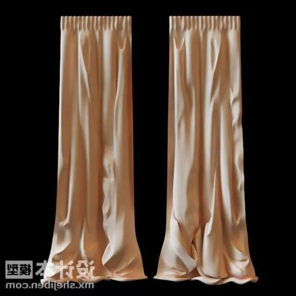 Textile Scroll Curtain Vertical Side 3d model