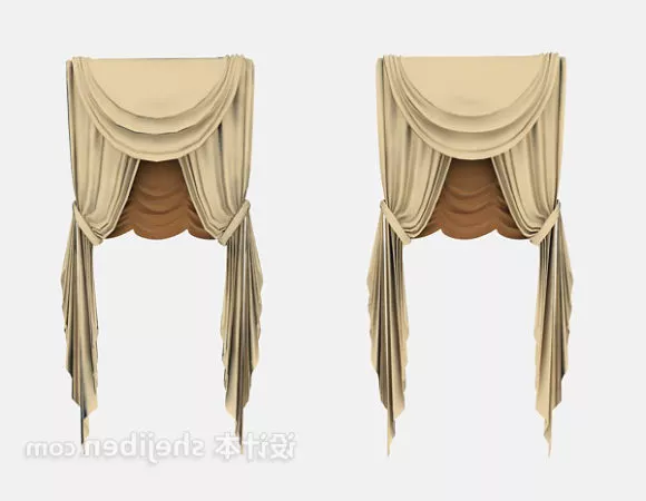 Fabric Curtain Wrinkled 3d model