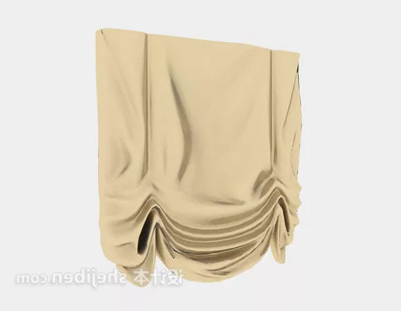 Red Velvet Curtain With Hanger 3d model