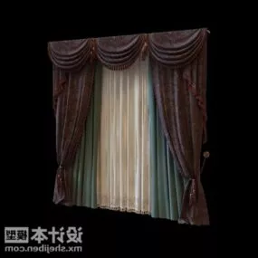 Classic Velvet Curtain 3d model