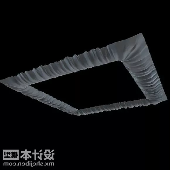 Two Layers Curtain Yellow And Brown Color 3d model