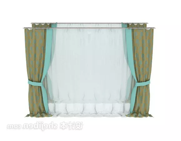 Three Layers Curtain 3d model Three Layers Curtain 3d model