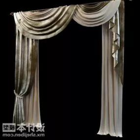 Antique Curtain Gold Color 3d model