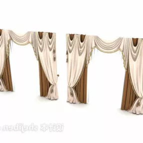 European Window Curtain 3d model