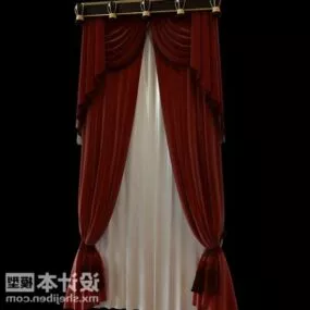Red Curtain Two Layers 3d model