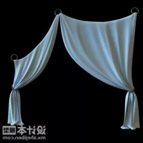Curtain White Color 3d model
