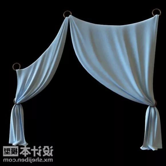 Curtain White Color 3d model Curtain White Color 3d model