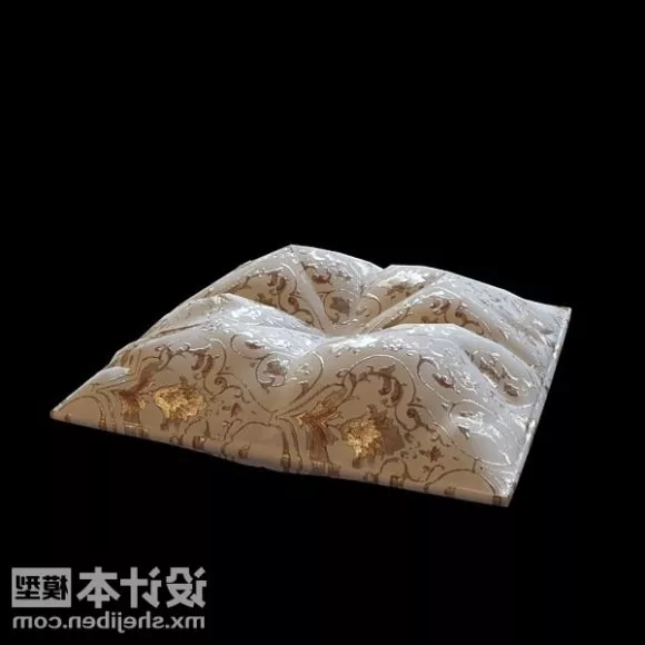 Pillow Beige Leather Finished 3d model