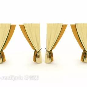 Yellow Brown Curtain 3d model