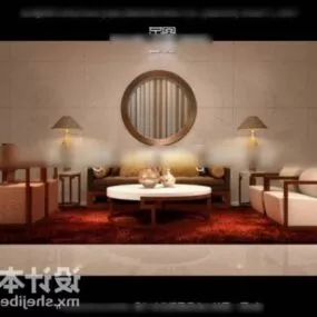 Chinese Antique Sofa Table Set 3d model