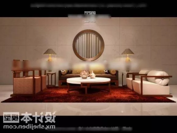 Chinese Antique Sofa Table Set 3d model Chinese Antique Sofa Table Set 3d model