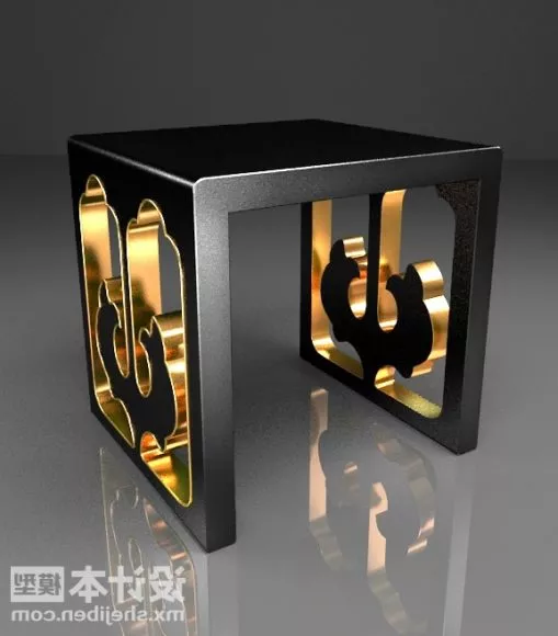 Chinese Stool Carving Style 3d model Chinese Stool Carving Style 3d model