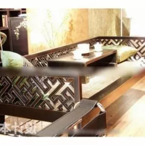 Wooden Carving Sofa 3d model