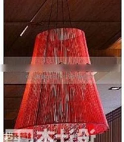 Chinese Chandelier Red Style 3d model