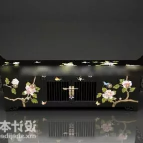 Chinese Furniture Black Tv Cabinet 3d model