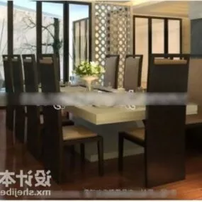 Chinese Furniture Modern Dinning Table Chair 3d model