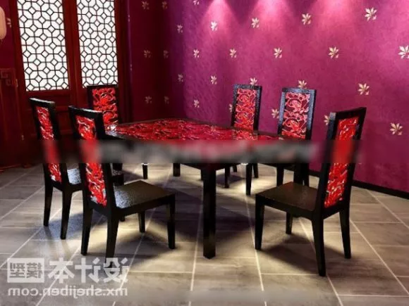 Chinese Furniture Antique Dinning Table Chair 3d model Chinese Furniture Antique Dinning Table Chair 3d model