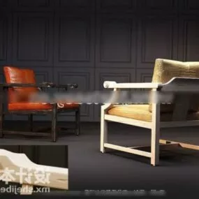 Chinese Dinning Chair Set 3d model