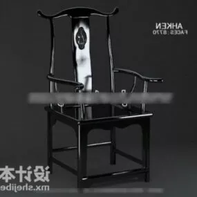 Chinese Black Vintage Chair 3d model