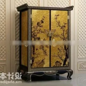 Beautiful Chinese Vintage Wardrobe 3d model