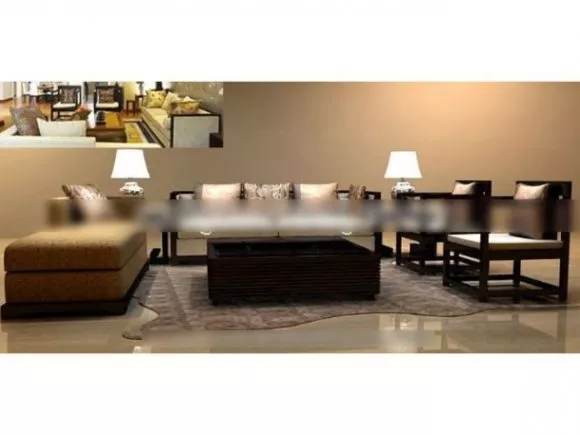 Modern Wood Chinese Sofa Table Set 3d model Modern Wood Chinese Sofa Table Set 3d model