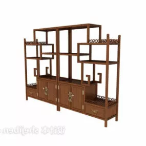 Vintage Chinese Cabinet With Shelf 3d model
