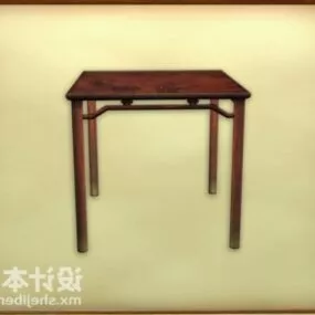 Simple Square Table Chinese Style 3d model