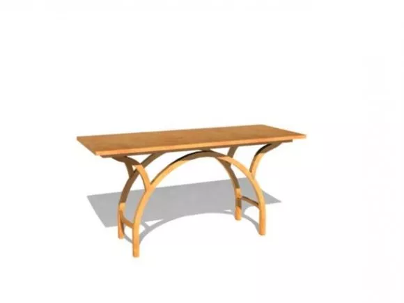 Coffee Table With Table Lamp And Horn Decoration 3d model