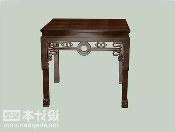 Furniture Table And Chair Carved Style 3d model