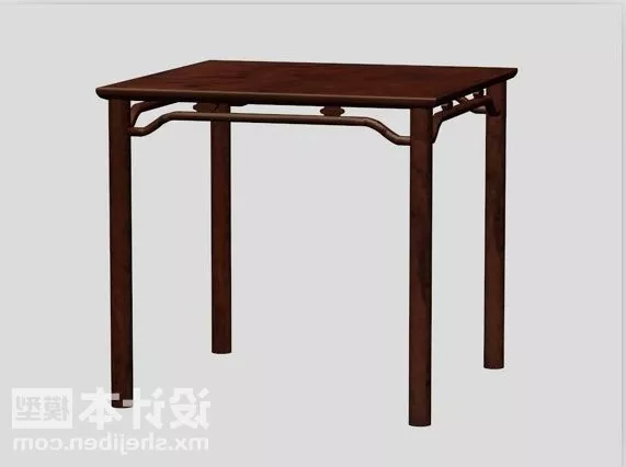 Vintage Work Table With Drawers 3d model