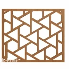 Chinese Carved Frame Triangle Pattern 3d model