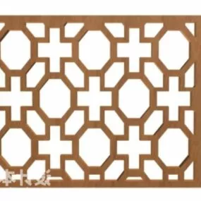 Chinese Carved Frame Oval Pattern 3d model