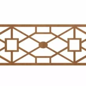 Chinese Window Frame Square Shape 3d model