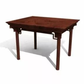 Table Wood Material Carved Leg 3d model