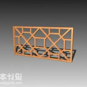 Asian Vintage Frame For Window 3d model